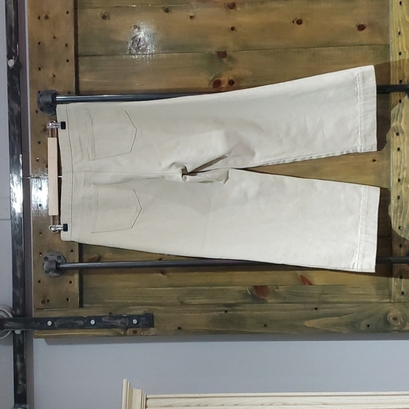 DENIM NASTY GAL CREAM WIDE LEG    JEANS GAUCHOS SIZE UK 14 EU 42 - Picture 2 of 10